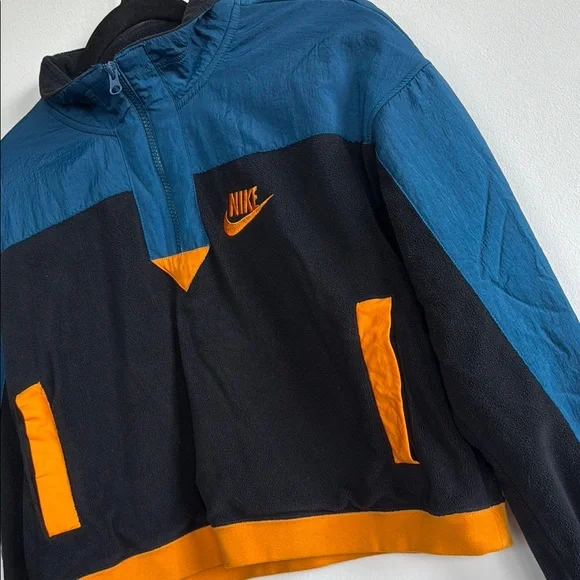 Nike Black and Blue Quarter-Zip with Orange Highlights - Picture 4 of 5